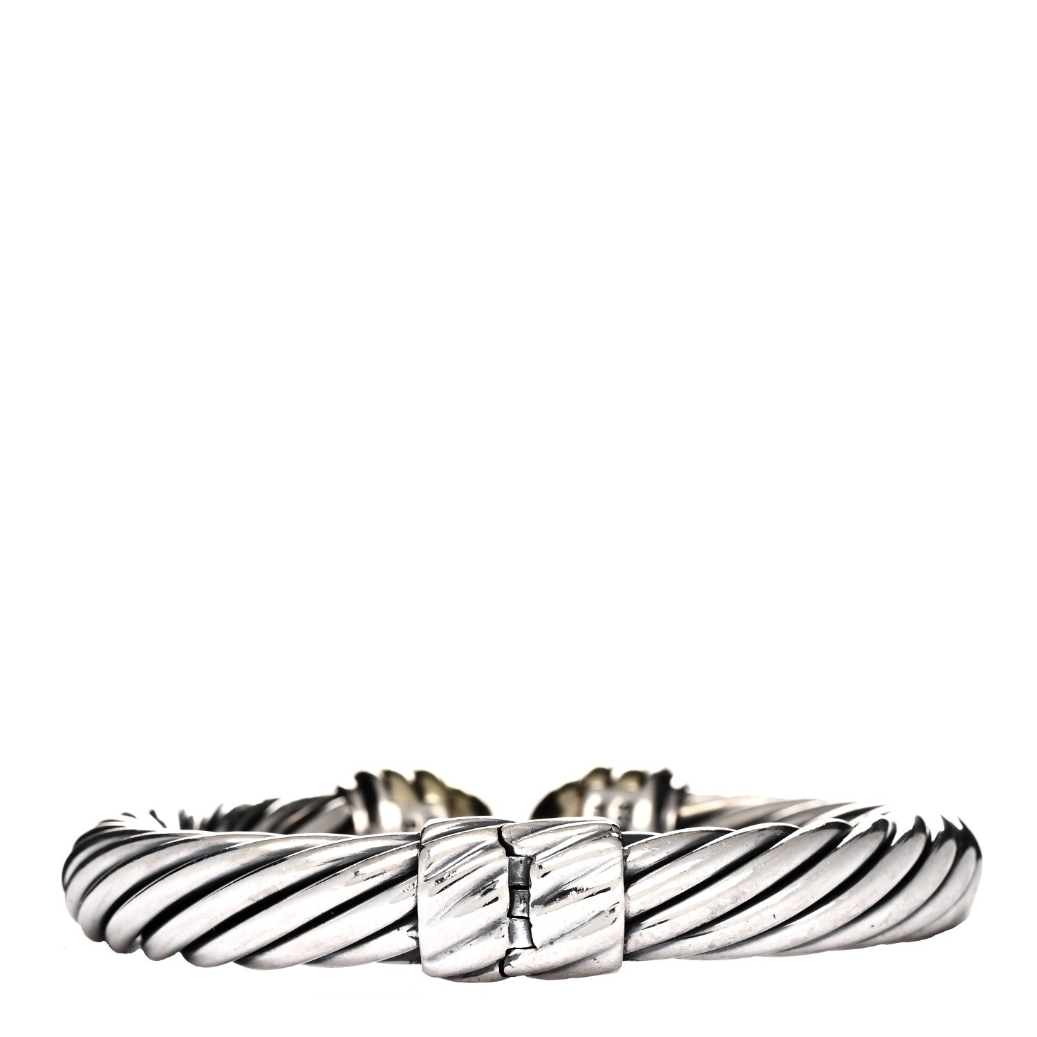 David Yurman Sterling Silver 14K Yellow Gold 10mm Cable Classics Bracelet 2 of 4