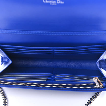 Christian Dior Grained Calfskin Diorama Croisiere Chain Wallet Blue 4 of 4