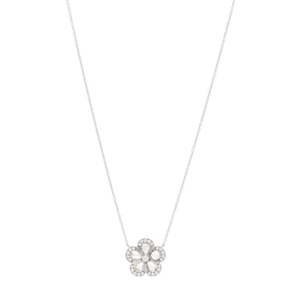 Tiffany Platinum Diamond Enchant Garden Rose Cut Flower Pendant Necklace 1 of 5