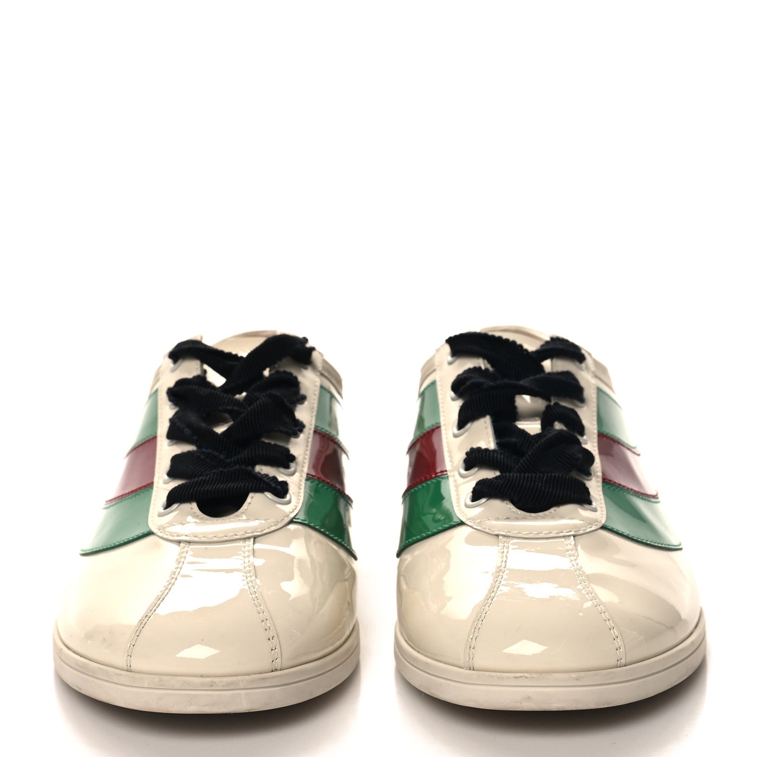 Gucci Patent Crystal Web GG Womens Falacer Sneakers 38 Mystic White 3 of 10