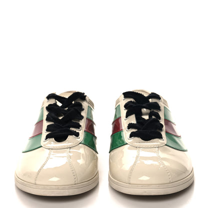 Gucci Patent Crystal Web GG Womens Falacer Sneakers 38 Mystic White 3 of 10