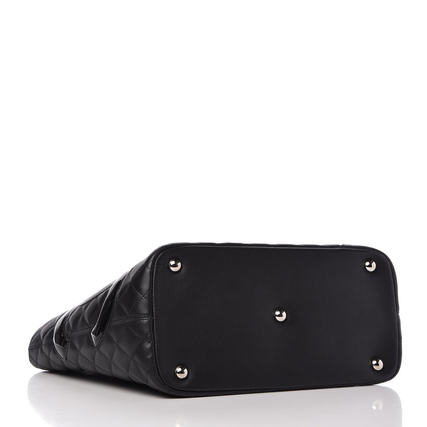 Calfskin Quilted Large Cambon Tote Black