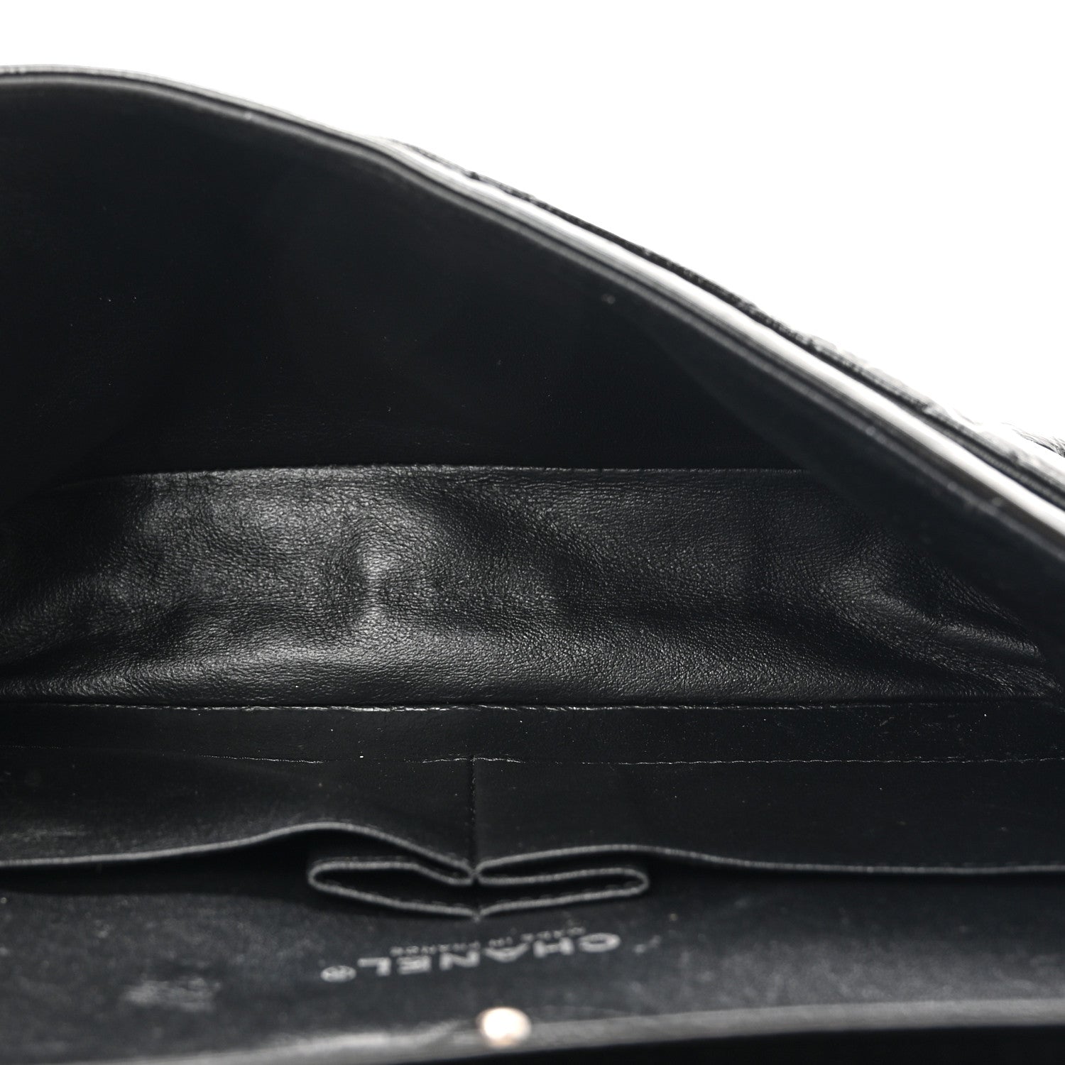 Chanel Shiny Crumpled Calfskin Quilted Medium Double Flap So Black 5 of 11