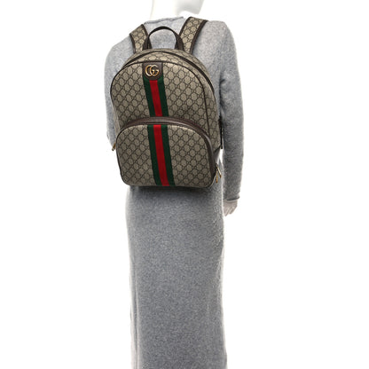 Gucci GG Supreme Monogram Ophidia Backpack Beige Ebony Brown 2 of 11