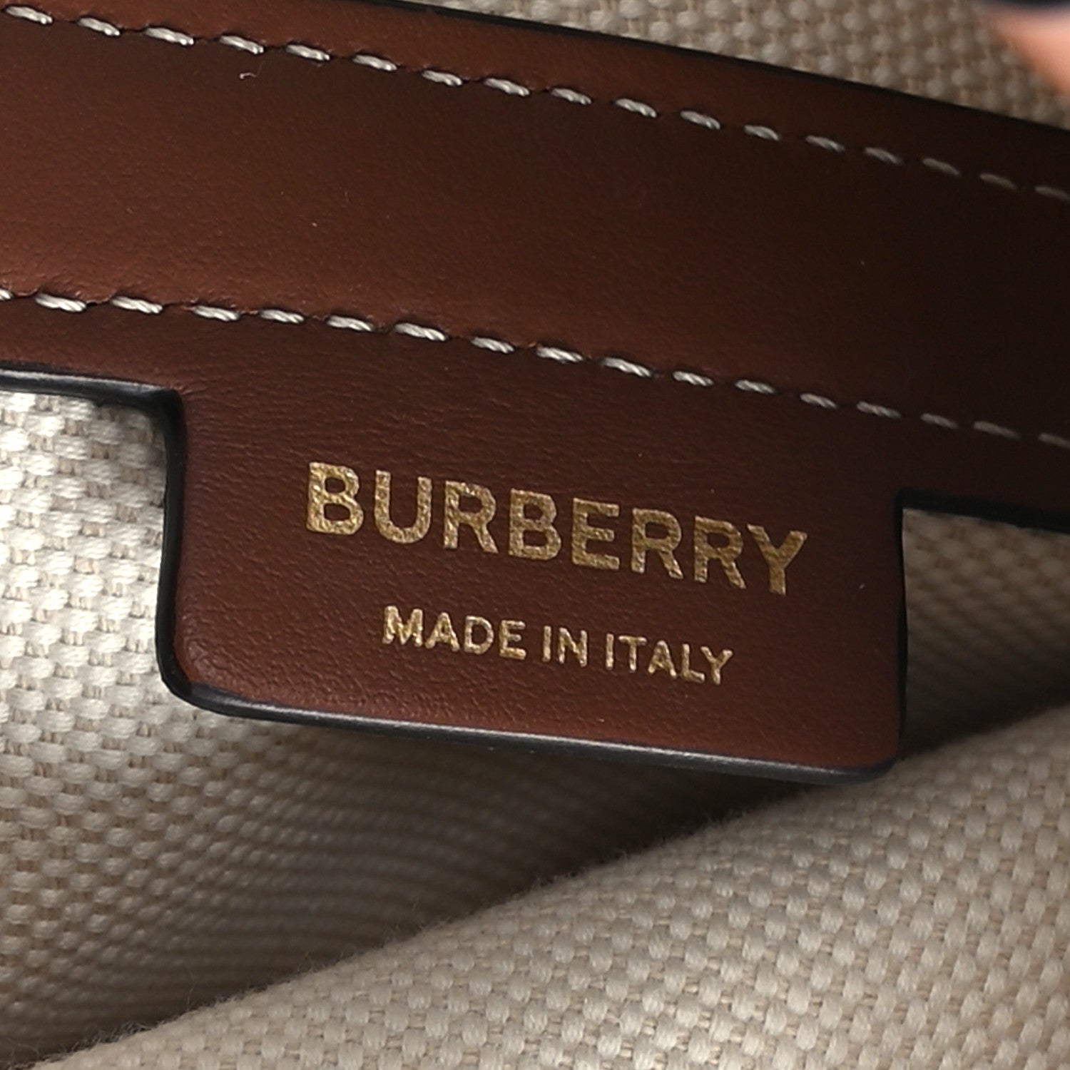 Burberry Canvas Cotton Small Peggy Bucket Bag Natural Gold 6 of 11