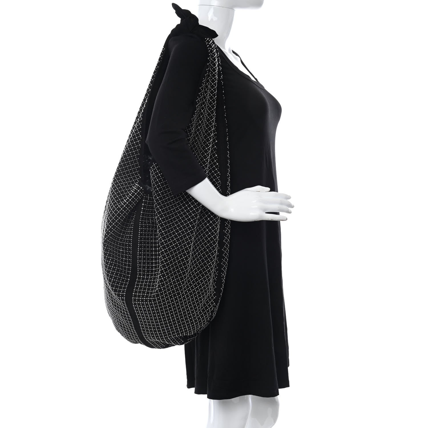Saint Laurent Suede Studded Hobo Bag Black 2 of 10