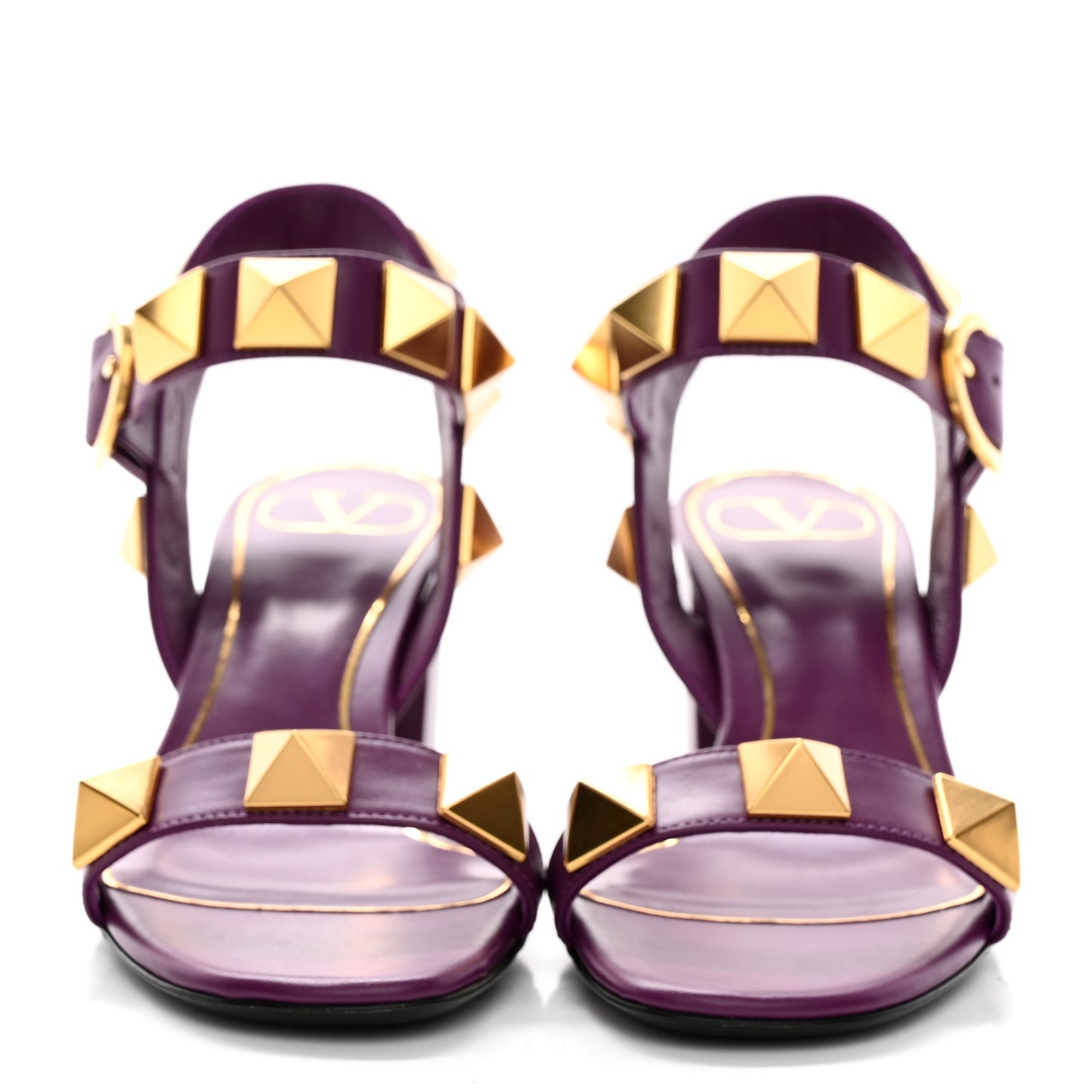 Calfskin Roman Stud 60mm Sandals 35 Prune