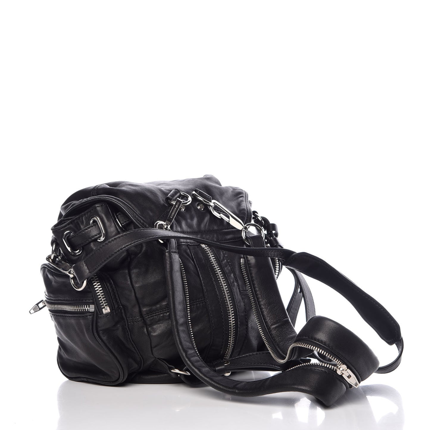 Lambskin Mini Marti Backpack Washed Black Rhodium Hardware