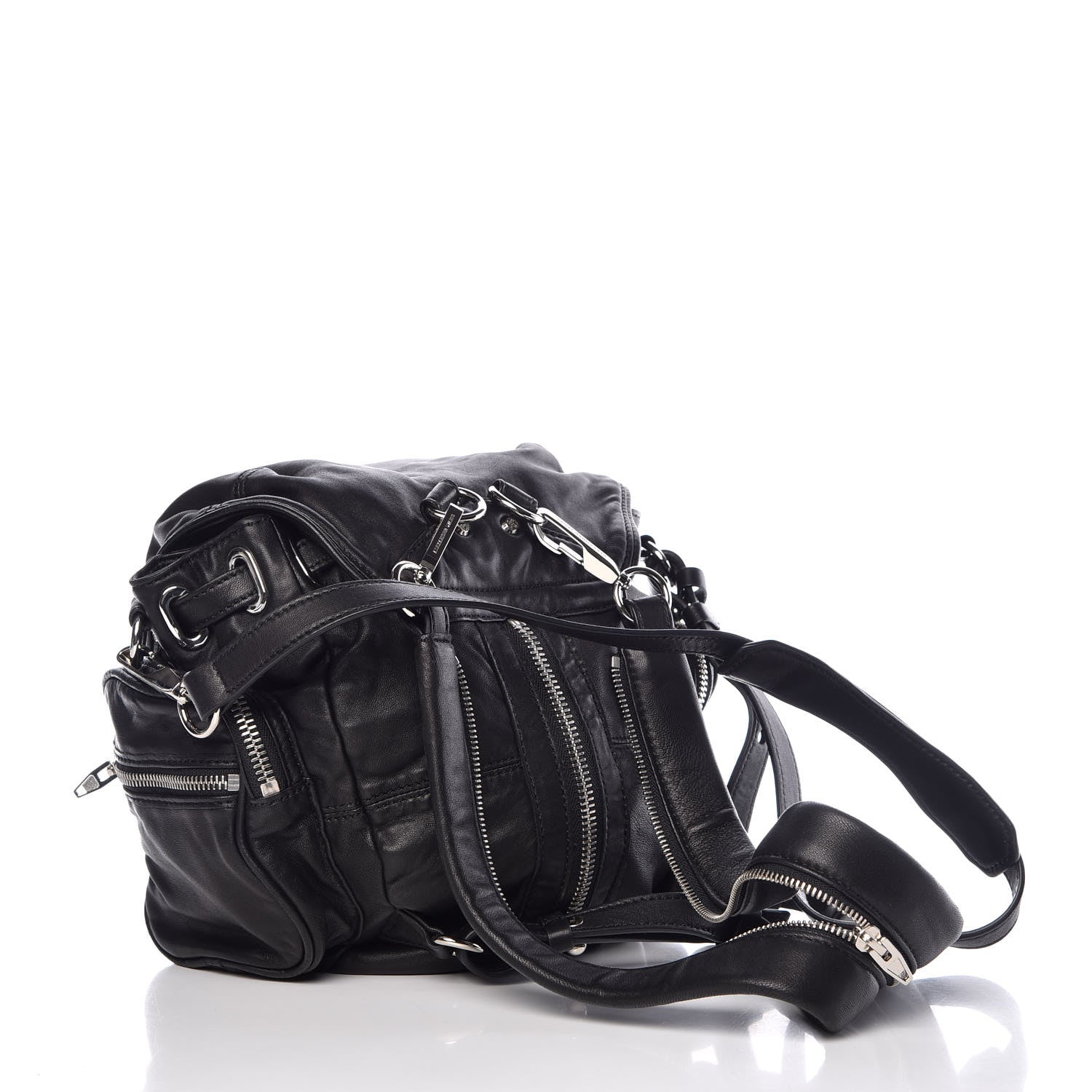 Alexander Wang Lambskin Mini Marti Backpack Washed Black Rhodium Hardware 4 of 10