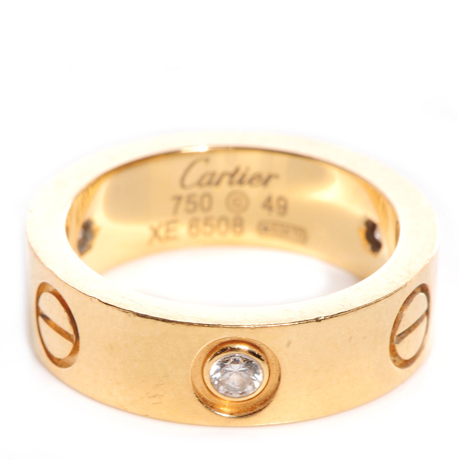 Cartier 18k Yellow Gold Diamond 5mm LOVE Ring 49 US 4.75 1 of 4