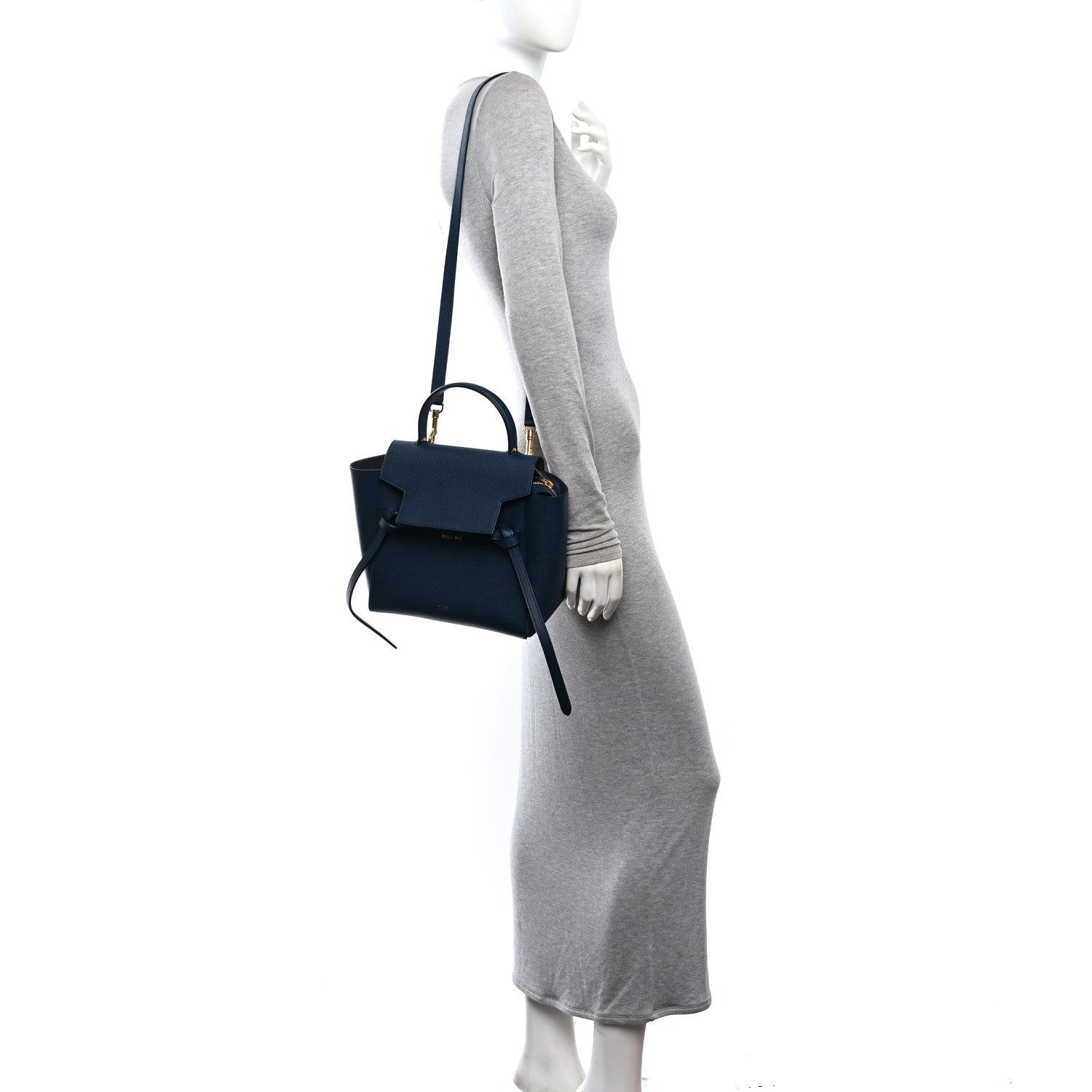 Celine Grained Calfskin Micro Belt Bag Deepsea 2 of 11