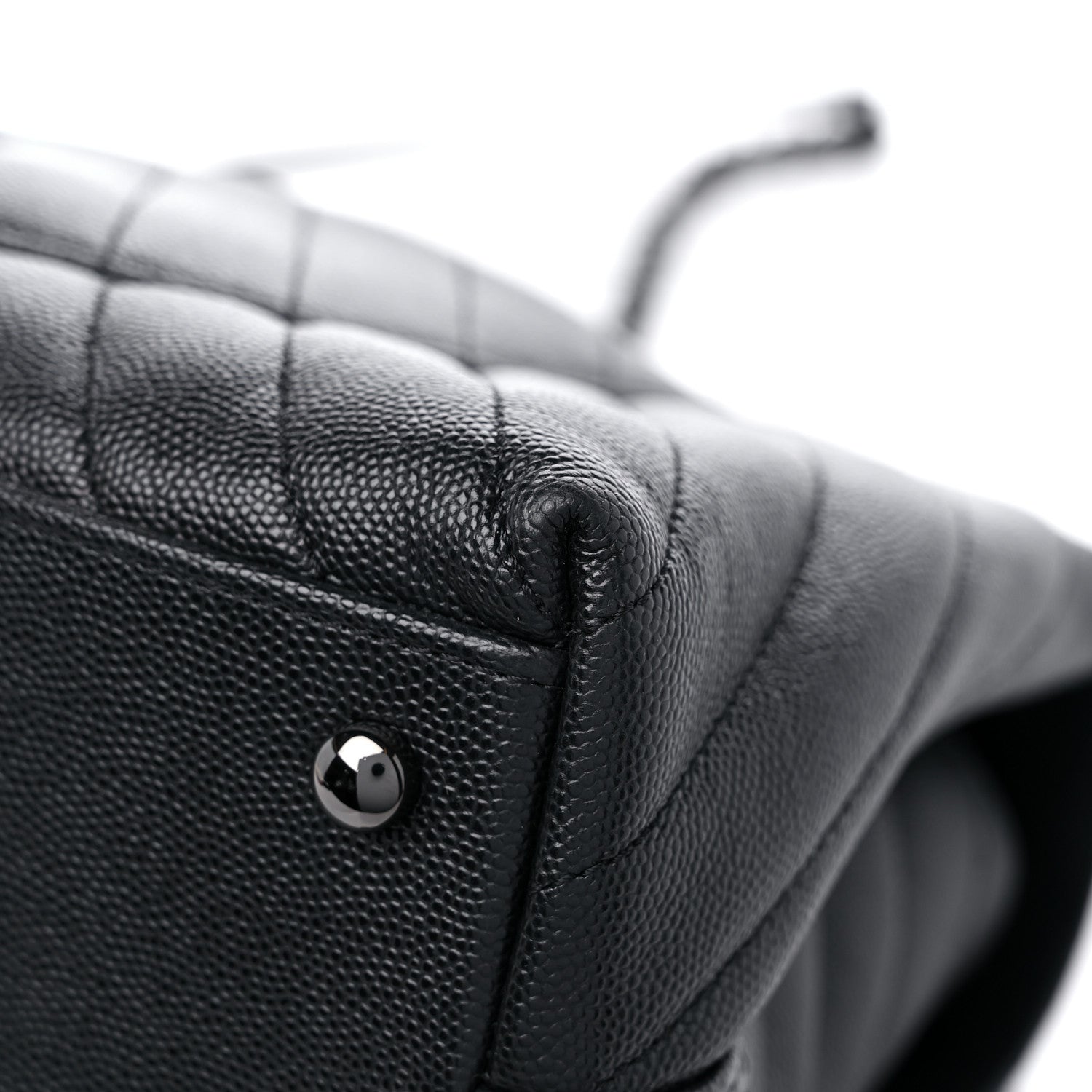 Chanel Caviar Chevron Quilted Small Coco Handle Flap So Black 11 of 13