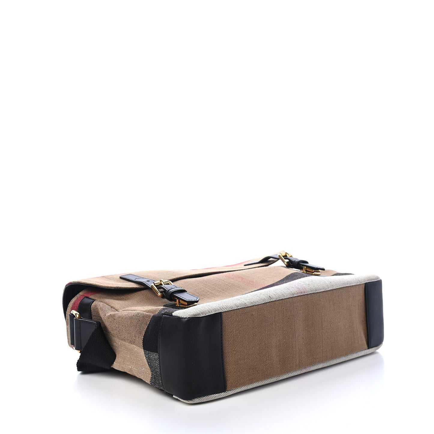 Canvas Mega Check Large Baildon Messenger Bag Black