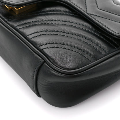 Gucci Calfskin Matelasse Mini GG Marmont Shoulder Bag Black 11 of 11