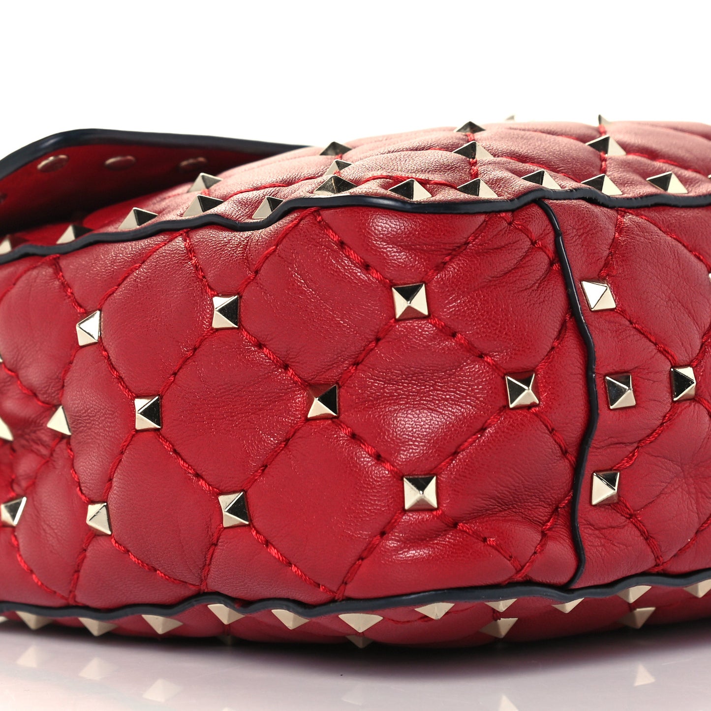 Nappa Medium Rockstud Spike Shoulder Bag Rosso Valentino