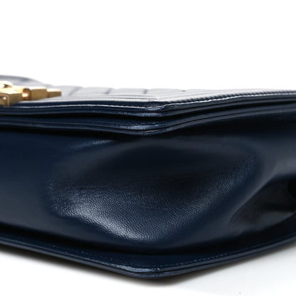 Chanel Lambskin Quilted Medium Boy Flap Dark Navy 10 of 10