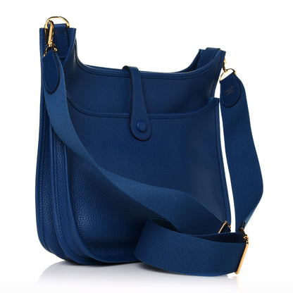 Hermes Taurillon Clemence Evelyne III PM Deep Blue 2 of 10