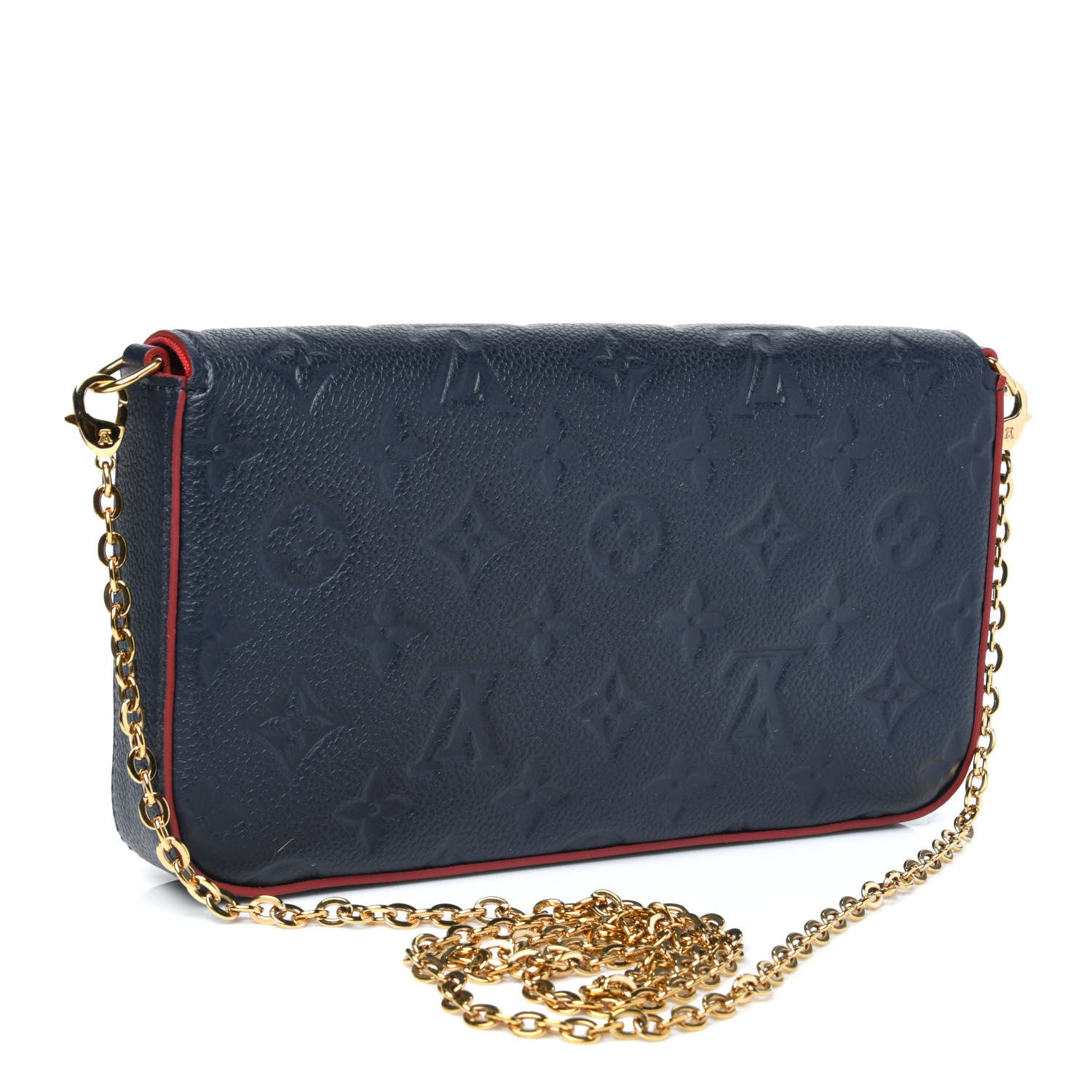 Louis Vuitton Empreinte Pochette Felicie Chain Wallet Marine Rouge 3 of 14