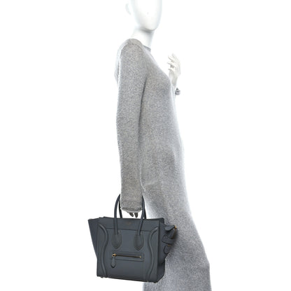 Celine Baby Drummed Calfskin Micro Luggage Kohl 2 of 11