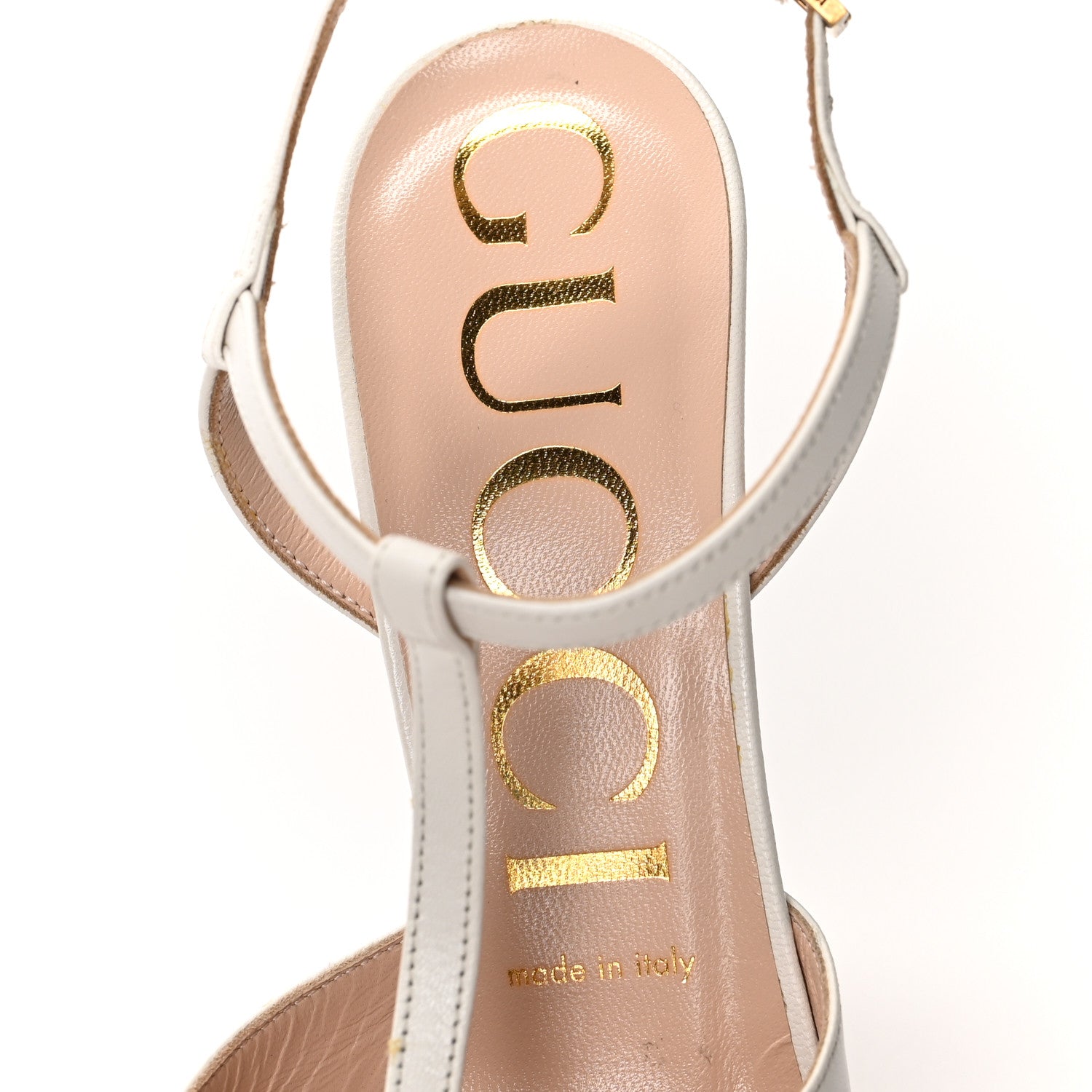 Gucci Malaga Kid T Strap Platform Pumps 36.5 White 7 of 11