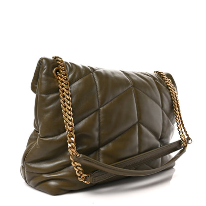 Saint Laurent Lambskin Quilted Medium Loulou Puffer Monogram Chain Satchel Seaweed 3 of 8