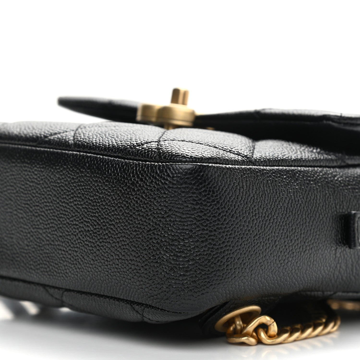 Chanel Shiny Caviar Quilted Chain Melody Backpack Black 10 of 11
