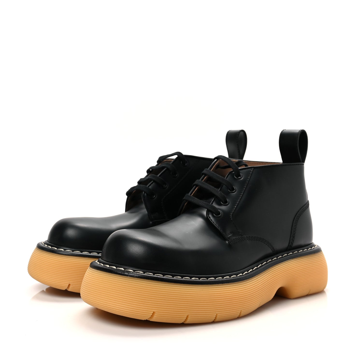 Calfskin Mens The Swell Lace Up Ankle Boots 40 Black Natural Rubber
