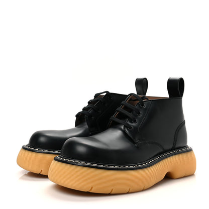 Bottega Veneta Calfskin Mens The Swell Lace Up Ankle Boots 40 Black Natural Rubber 3 of 8