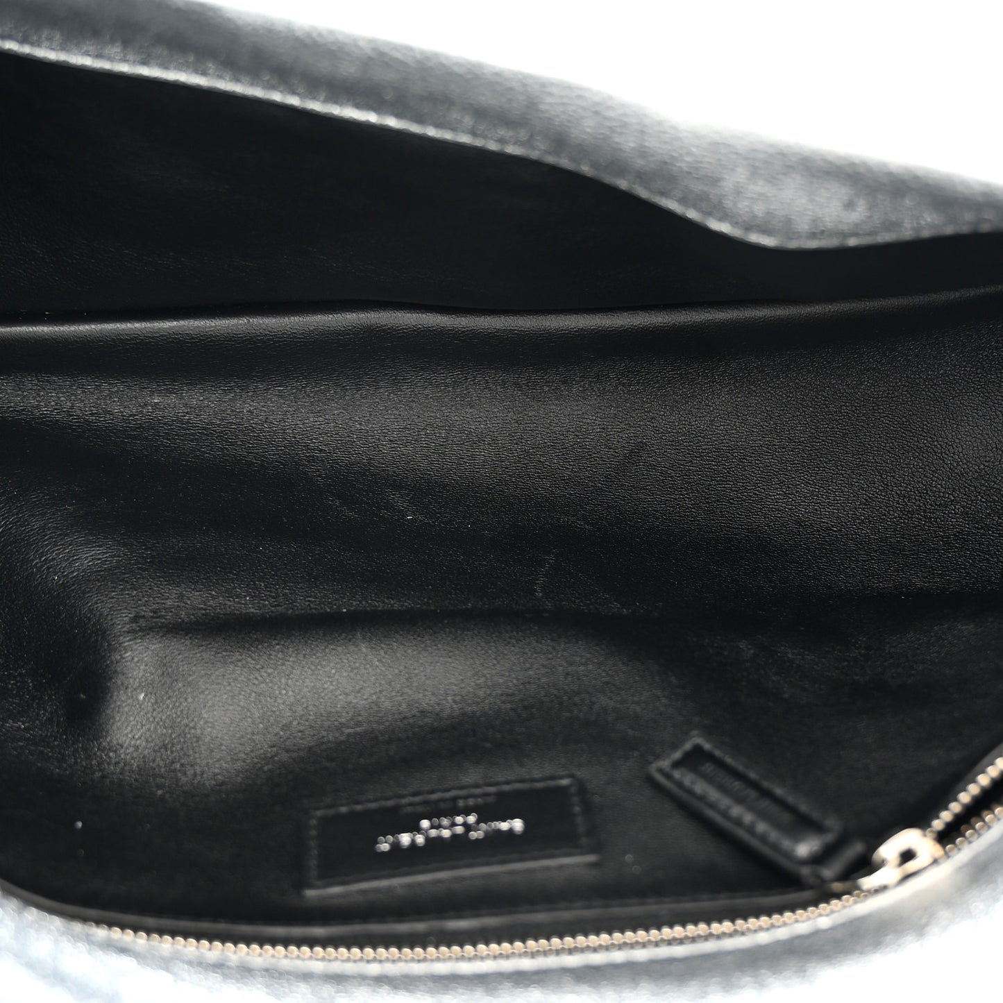 Metallic Lambskin Quilted Sade Puffer Envelope Clutch Argento