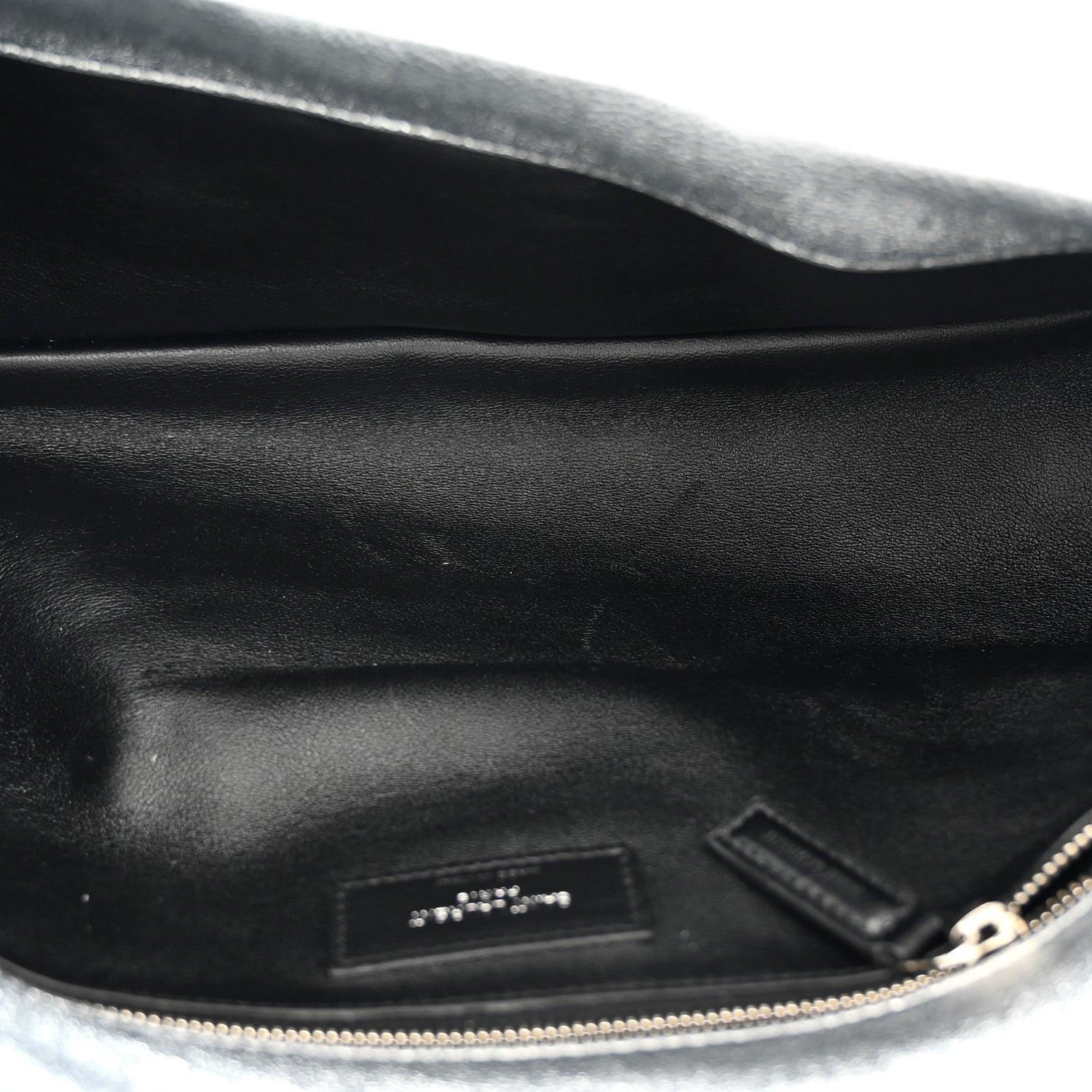 Saint Laurent Metallic Lambskin Quilted Sade Puffer Envelope Clutch Argento 5 of 7