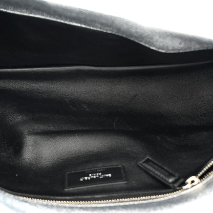 Saint Laurent Metallic Lambskin Quilted Sade Puffer Envelope Clutch Argento 5 of 7