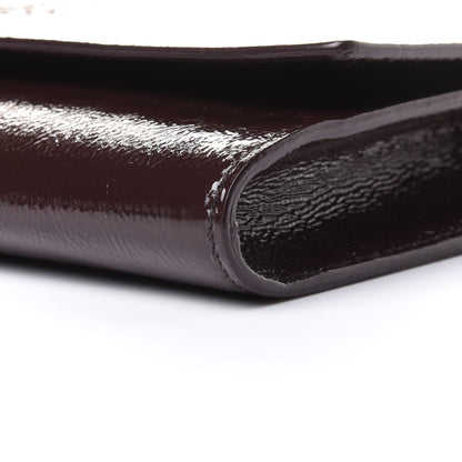 Saint Laurent Textured Patent Calfskin Monogram Large Belle De Jour Clutch Dark Brown 9 of 10