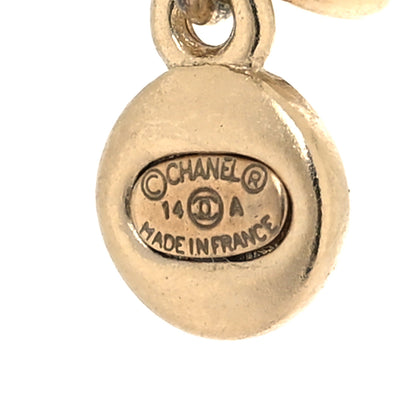 Chanel Crystal Pearl CC Pendant Necklace Gold 5 of 5