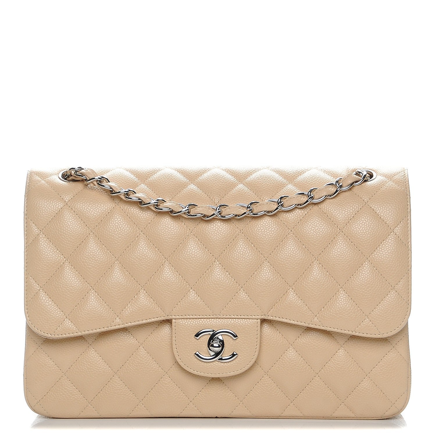 Chanel Caviar Quilted Jumbo Double Flap Beige Clair 1 of 8