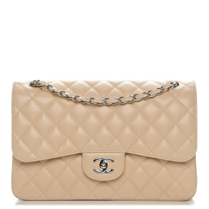 Chanel Caviar Quilted Jumbo Double Flap Beige Clair 1 of 8