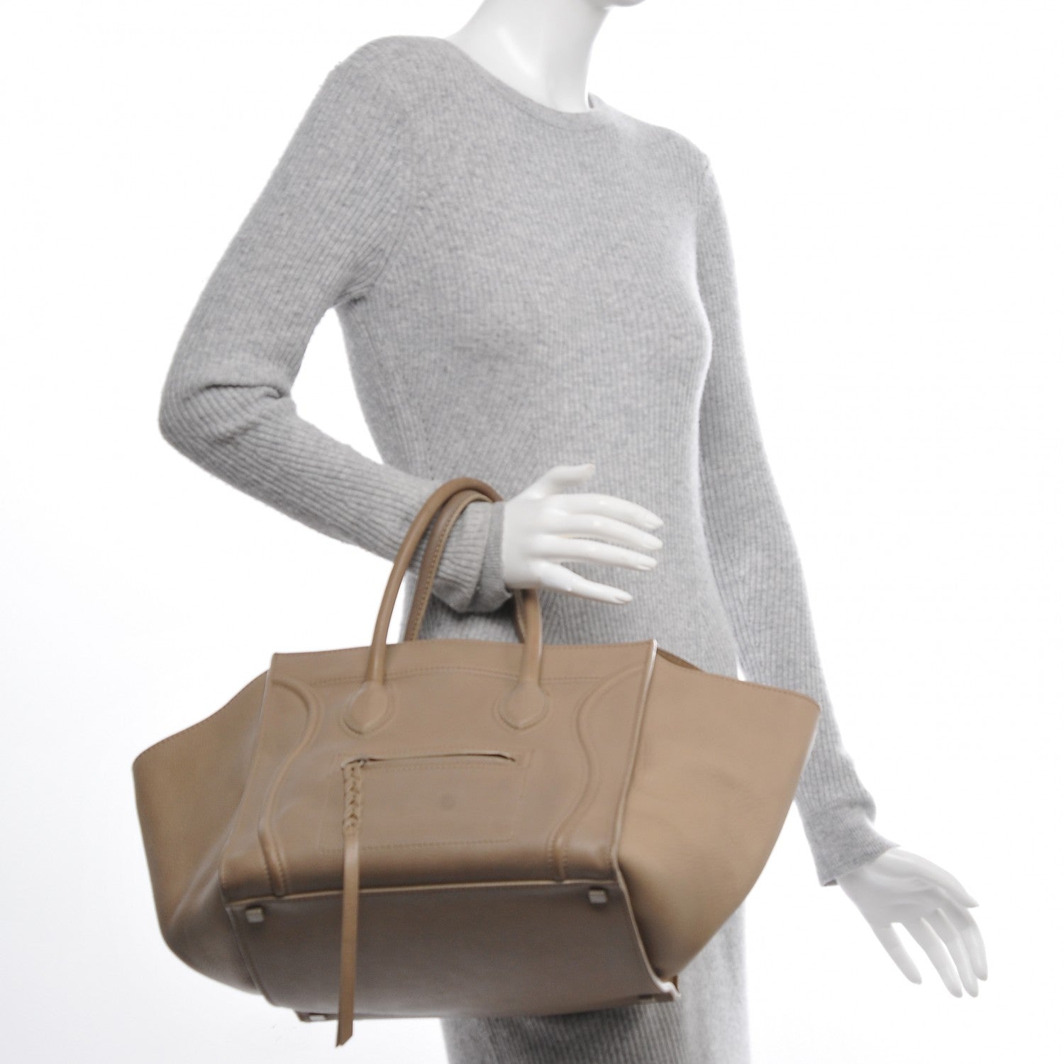 Celine Supple Calfskin Medium Phantom Luggage Light Khaki 2 of 14