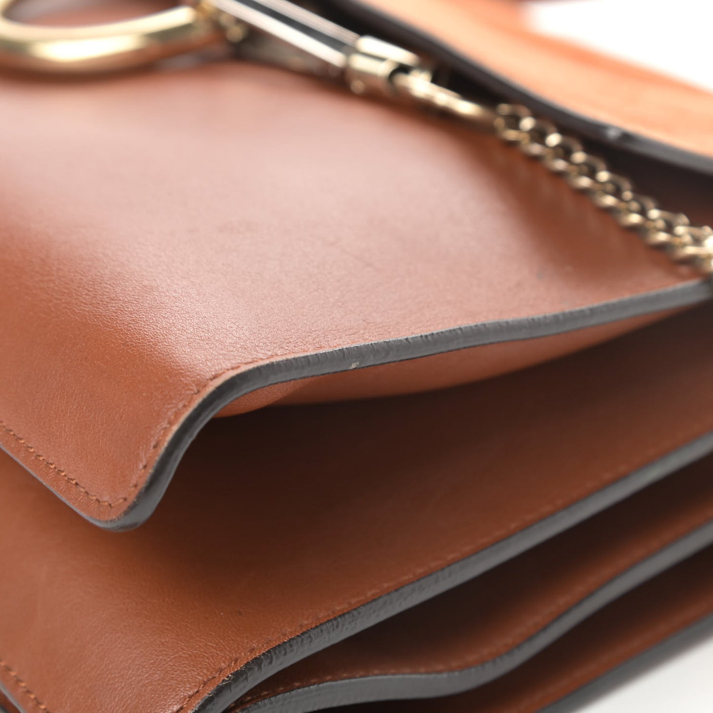 Suede Calfskin Medium Faye Shoulder Bag Tobacco