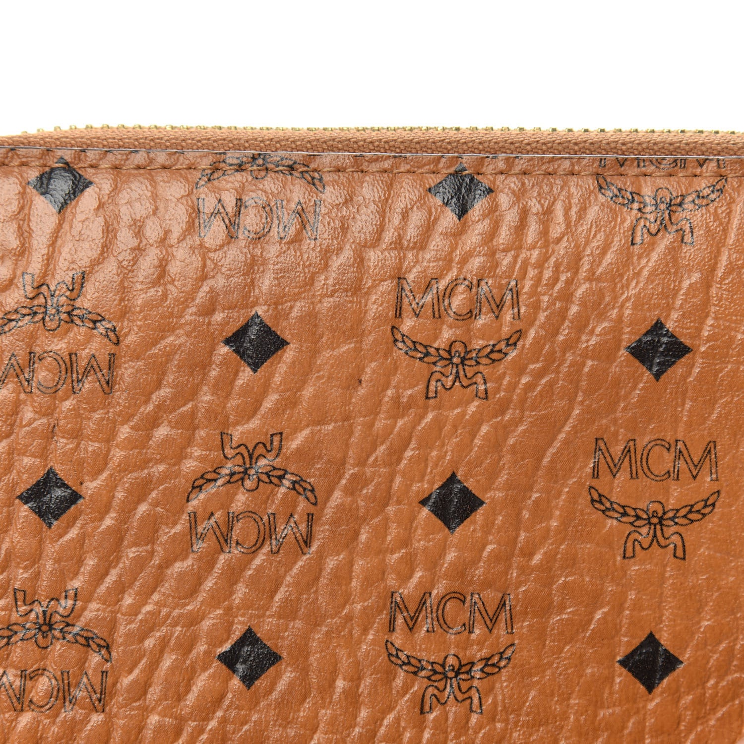 MCM Visetos Large Zip Around Wallet Cognac 7 of 7