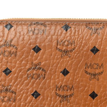 MCM Visetos Large Zip Around Wallet Cognac 7 of 7