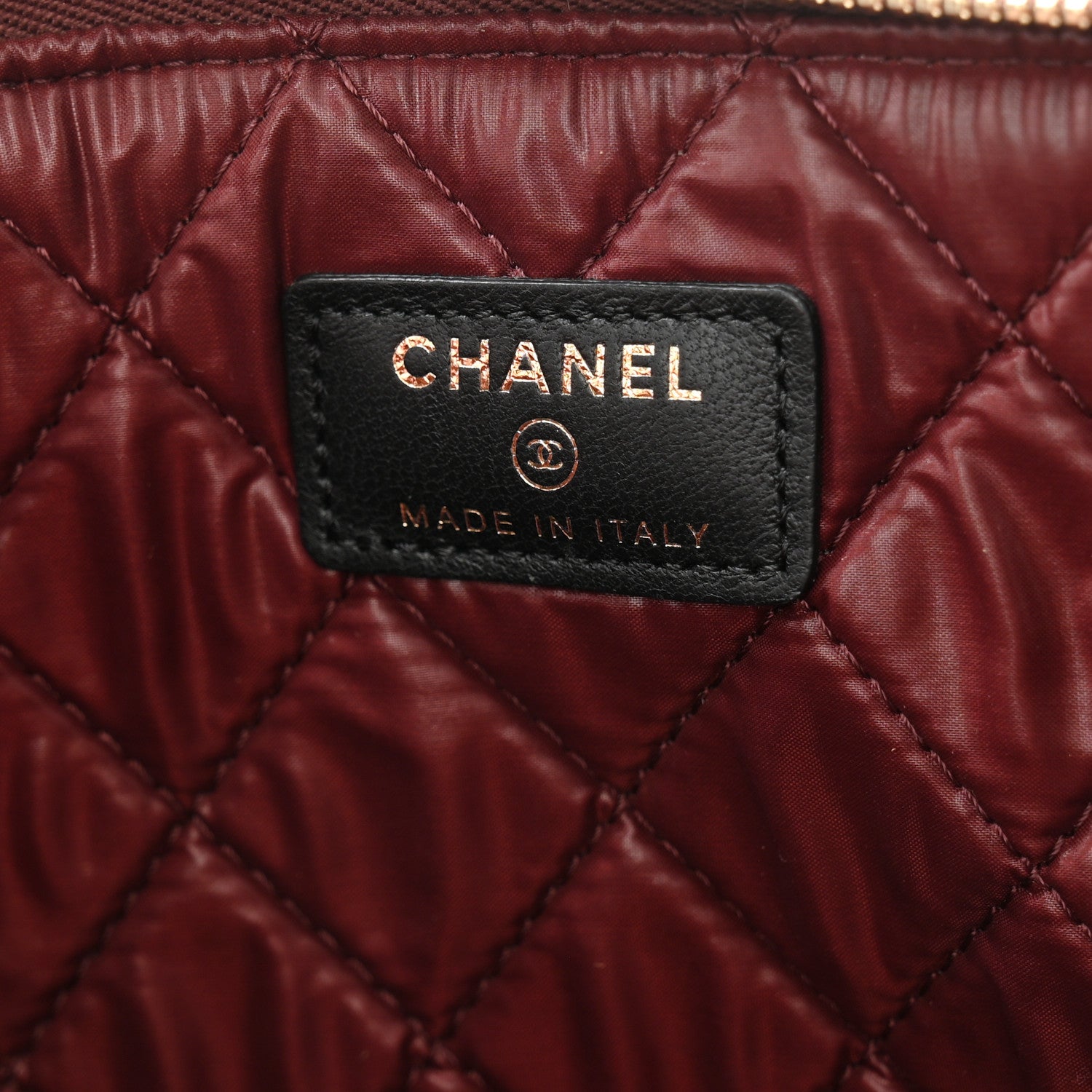 Chanel Lambskin Quilted Large Cosmetic Case Black 6 of 9