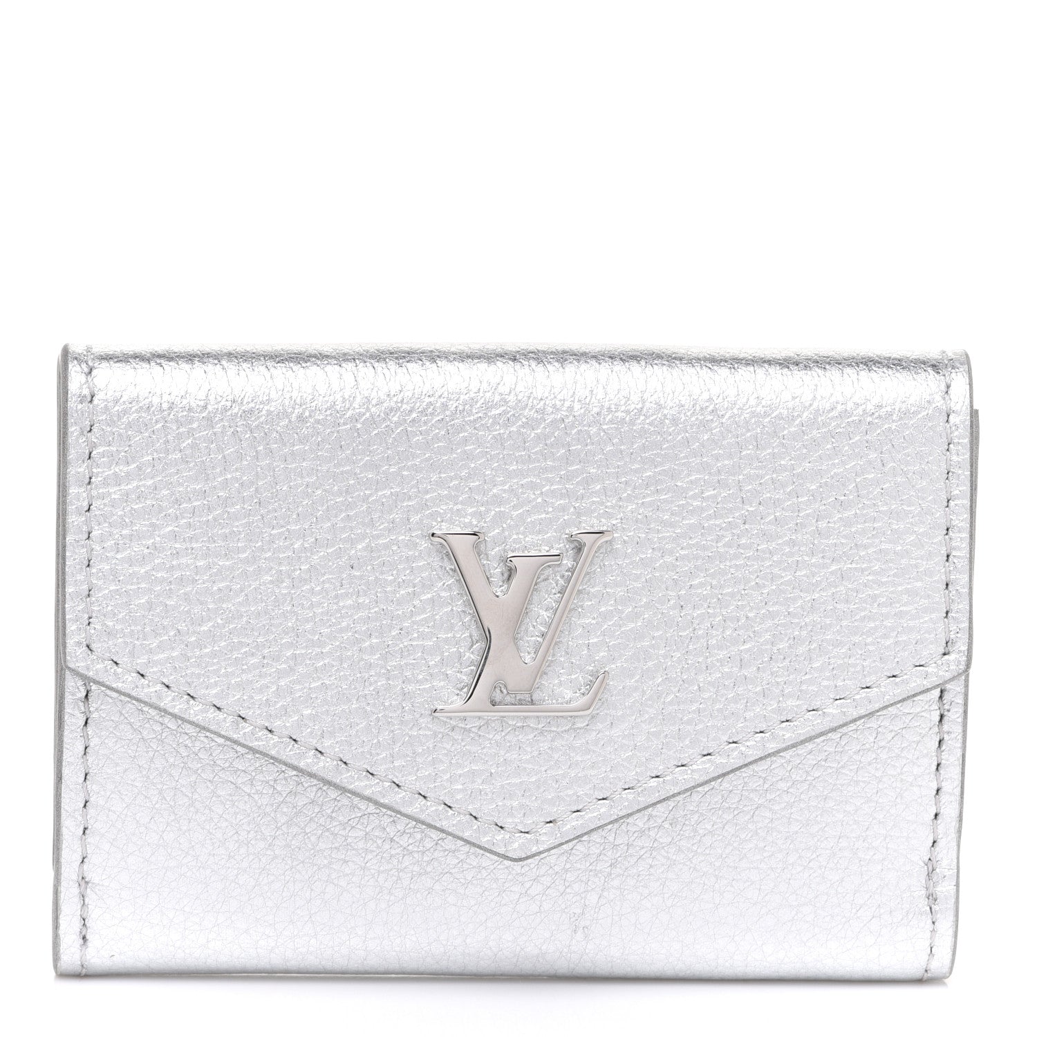 Louis Vuitton Metallic Calfskin Lockmini Wallet Silver 1 of 6