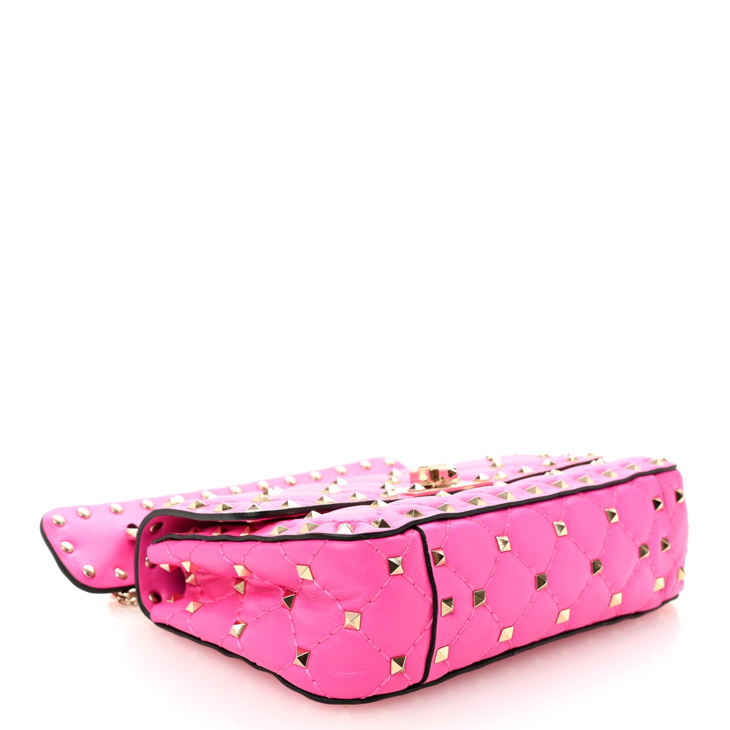 Nappa Small Rockstud Spike Shoulder Bag Shadow Pink