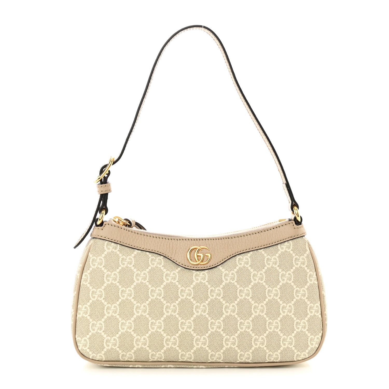 Gucci GG Supreme Monogram Textured Dollar Calfskin Small Ophidia Hobo Beige Mystic White Oatmeal 1 of 10