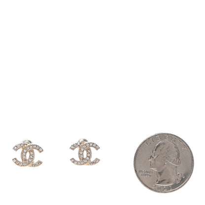 Chanel Crystal Mini CC Earrings Gold 2 of 4