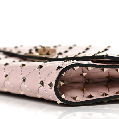Valentino Garavani Nappa Rockstud Spike Wallet on Chain Water Rose 9 of 10