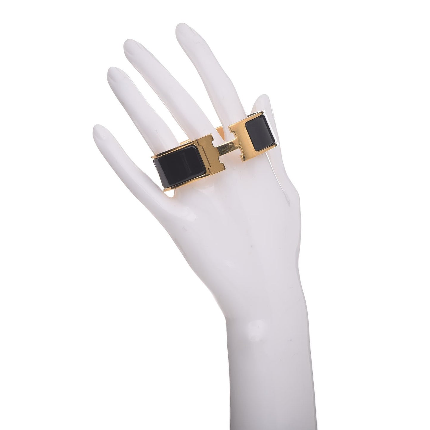 Enamel Wide Clic Clac H Bracelet GM Black