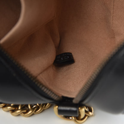 Gucci Calfskin Matelasse Small GG Marmont Chain Shoulder Bag Black 8 of 12