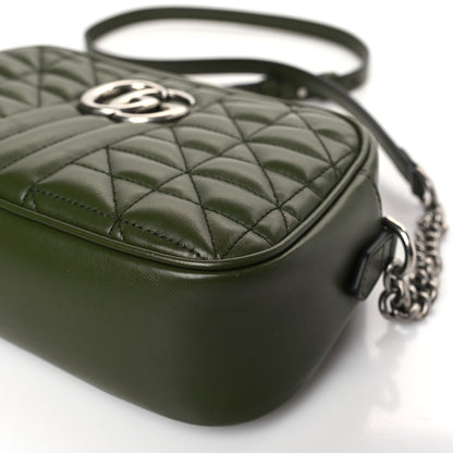 Gucci Calfskin Matelasse Aria Small GG Marmont Chain Shoulder Bag Military Wood 8 of 8