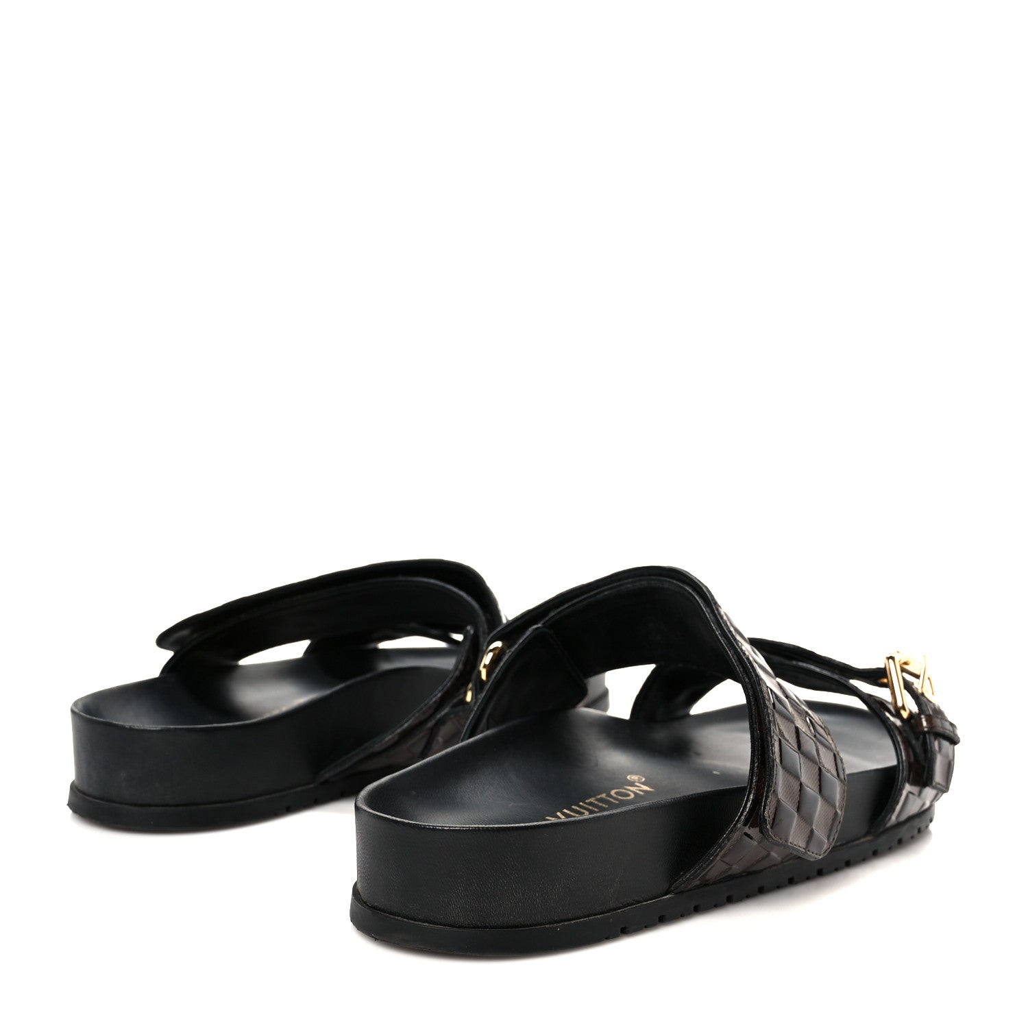 Louis Vuitton Damier Patent Calfskin Bom Dia Flat Sandals 38.5 Ebene 5 of 10