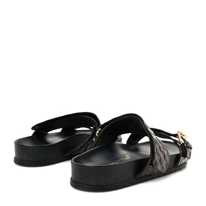 Louis Vuitton Damier Patent Calfskin Bom Dia Flat Sandals 38.5 Ebene 5 of 10